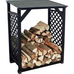 Bûcher treillis en bois black edition
