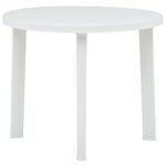 vidaXL Table de jardin Blanc 89 cm Plastique