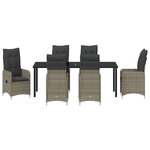vidaXL Ensemble de salle à manger pour jardin 7 Pièces Gris Poly rotin