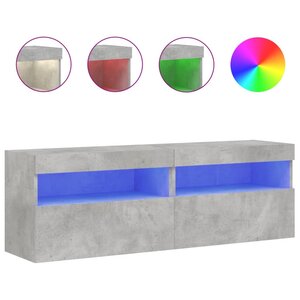 vidaXL Meubles TV muraux et lumières LED 2Pièces gris béton 60x30x40 cm