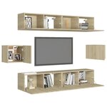 vidaXL Ensemble de meubles TV 6 Pièces Chêne sonoma Bois d'ingénierie