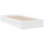vidaXL Cadre de lit avec tiroirs sans matelas blanc 90x200 cm