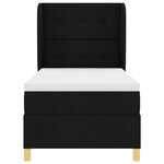 vidaXL Lit à ressorts avec matelas gris foncé 90x190 cm Noir tissu