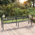 vidaXL Banc double de jardin 246 cm Noir Acier