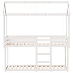 vidaXL Lit superposé avec toit blanc 90x200 cm bois de pin massif