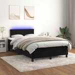 vidaXL Sommier à lattes de lit et matelas LED noir 120x190 cm velours