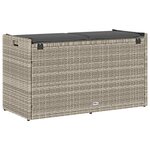 vidaXL Banc de rangement extérieur coussin gris clair 100 cm polyrotin
