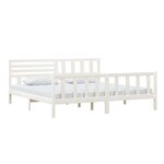 vidaXL Cadre de lit sans matelas blanc bois massif 200x200 cm