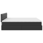 vidaXL Lit ottoman avec matelas & LED Noir 160x200cm similicuir