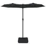 vidaXL Parasol de jardin à double tête avec LED anthracite 316x145 cm