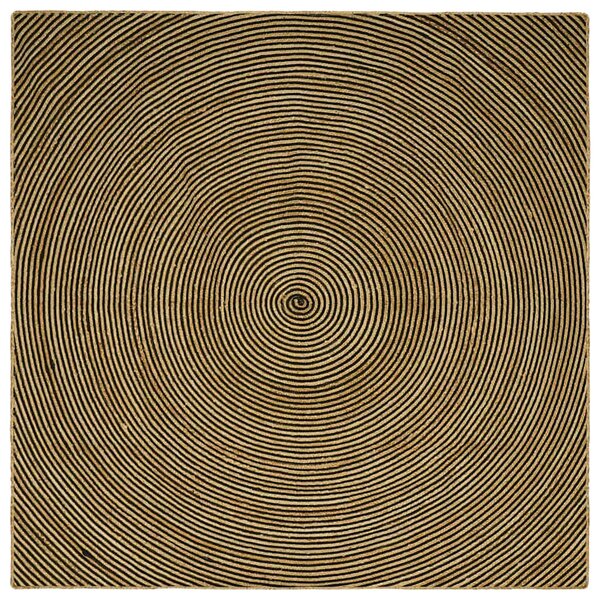 vidaXL Tapis Naturel et Noir 240 x 240 cm Jute