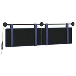 vidaXL Tête de lit suspendue Avec lumière LED Bleu police Velours