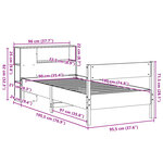 vidaXL Lit bibliothèque sans matelas 90x190 cm bois de pin massif