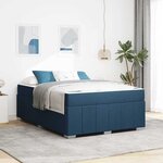 vidaXL Cadre de lit avec matelas Bleu 140 x 200 cm tissu