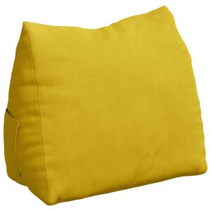 vidaXL Coussin de Dos Jaune 60 x 20 x 50 cm Tissu en velours côtelé