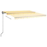 vidaXL Auvent manuel rétractable sur pied 450x300 cm Jaune et blanc