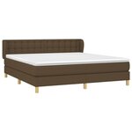 vidaXL Sommier à lattes de lit avec matelas Marron foncé 180x200 cm