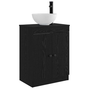 vidaXL Meuble de salle de bain avec évier Noir 54 x 35 x 83 cm