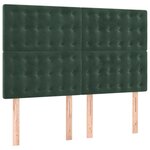 vidaXL Sommier à lattes de lit et matelas Vert foncé 140x190cm Velours