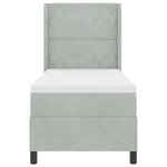 Lit à ressorts vidaXL avec matelas Gris clair 80x200 cm Velours