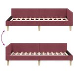 vidaXL Cadre de lit d'angle Autre Rouge bordeaux 100 x 200 cm