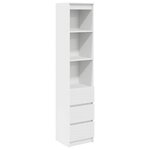 vidaXL Buffet haut blanc 37 5x35x180 cm bois d'ingénierie