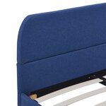 vidaXL Cadre de lit Bleu Tissu 140x200 cm