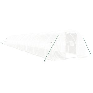vidaXL Serre avec cadre en acier blanc 60 m² 20x3x2 m