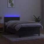 vidaXL Sommier à lattes de lit avec matelas et LED Gris foncé 90x200cm