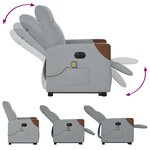 vidaXL Fauteuil inclinable de massage électrique Gris clair Tissu