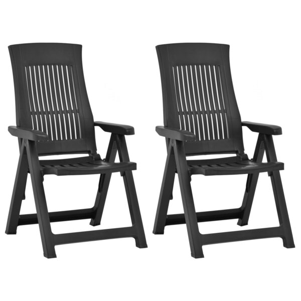 vidaXL Chaises inclinables de jardin lot de 2 Plastique Anthracite