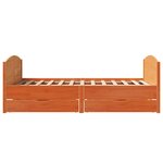 vidaXL Cadre de lit sans matelas cire marron 140x190cm bois pin massif