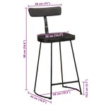 vidaXL Tabourets de bar lot de 2 noir 49x43x88 cm bois manguier massif