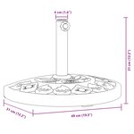 vidaXL Base de parasol pour mâts Ø38 / 48 mm 9 kg demi-rond