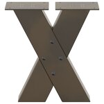 vidaXL Pieds de table basse en forme de X  2 pièces  acier naturel  40 x (30-31) cm