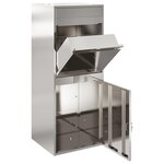 vidaXL Boîte de dépôt de colis Noir 41 x 38 x 103 cm Acier inoxydable