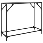 vidaXL Table console avec dessus en verre noir 98x35x81 cm acier