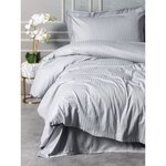 Parure de lit - housse de couette 220 x 240 + 2 taies d'oreiller 60 x 60 - Satiné coton - Gris