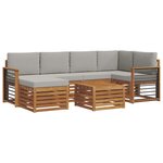 vidaXL Ensemble de canapé d'angle 7 Pièces Gris Naturel et Clair