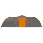 vidaXL Tente igloo de camping 650x240x190cm 8 personnes Gris et orange