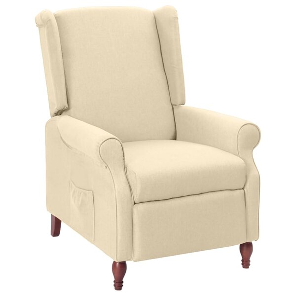 vidaXL Fauteuil inclinable Crème Tissu