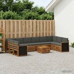 vidaXL Ensemble de canapés d'extérieur 8 pc Naturel et Anthracite