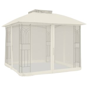 vidaXL Tonnelle avec double toit et parois en filet crème acier