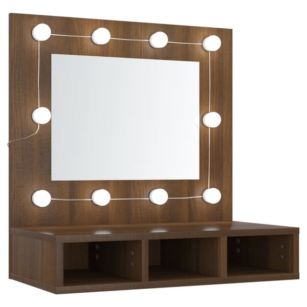 vidaXL Armoire à miroir avec LED Chêne marron 60x31 5x62 cm