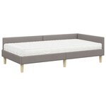 vidaXL Cadre de lit d'angle avec matelas 2 Pièces Taupe tissu