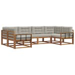 vidaXL Ensemble de canapés d'extérieur 6 Pièces Gris Naturel et Clair