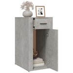 vidaXL Armoire de bureau Gris béton 40x49x75 cm Bois d'ingénierie