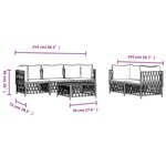 vidaXL Salon de jardin avec coussins 6 Pièces anthracite acier