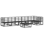 vidaXL Ensemble de canapé de jardin 7 Pièces Noir 70 x 70 x 32 cm