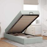 vidaXL Cadre de lit avec matelas Gris clair 80 x 200 cm Velours